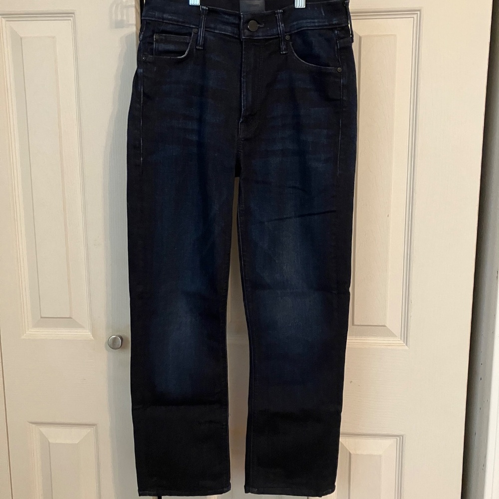 Mother The Mid Rise Dazzler Jeans size 26 Now or Never Dark Wash Stretch -HEMMED - Picture 12 of 15